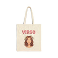 Virgo Zodiac Canvas Tote Bag — Astrology Girl Cotton Grocery & Beach Tote