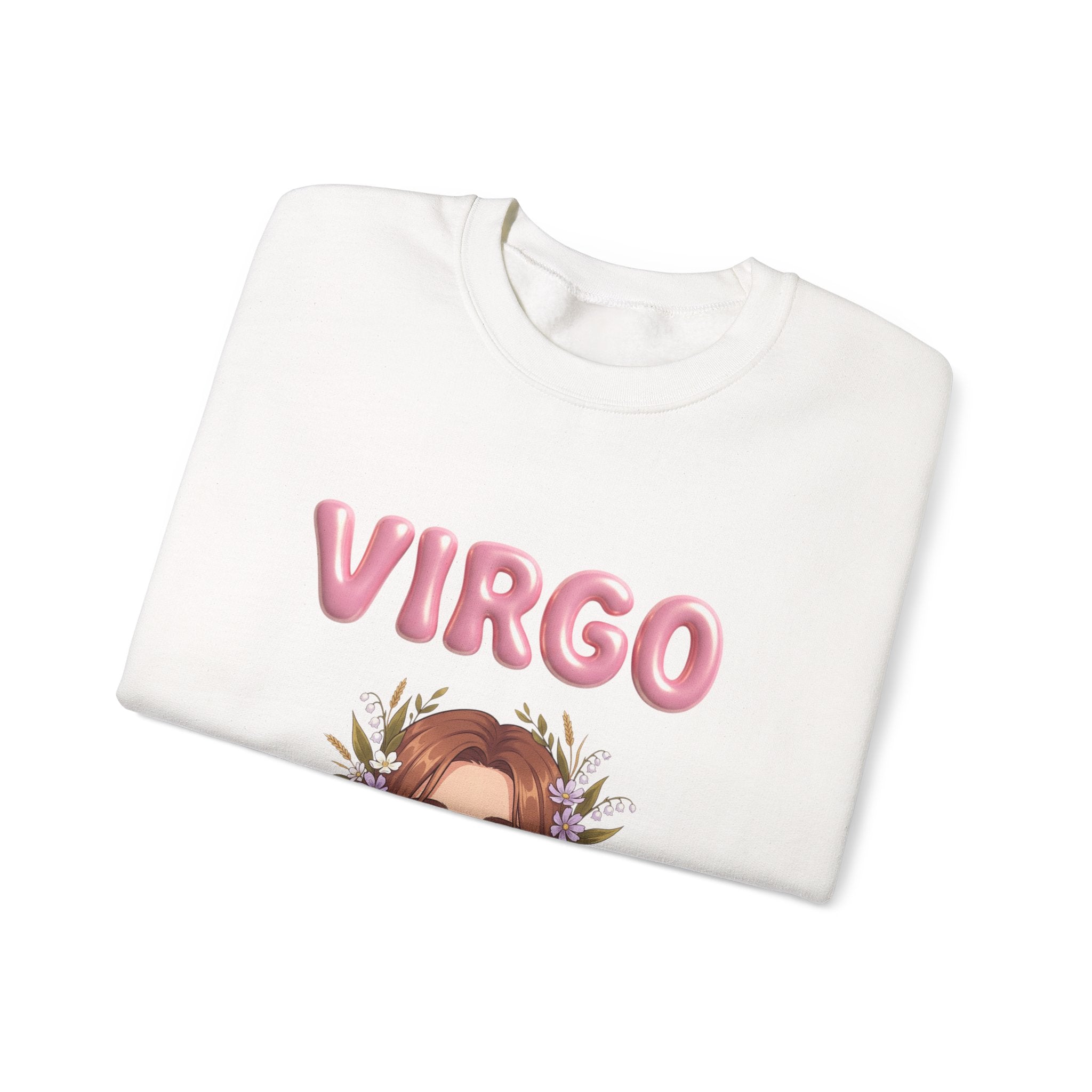 Virgo Zodiac Crewneck Sweatshirt — Floral Virgo Astrology Pullover