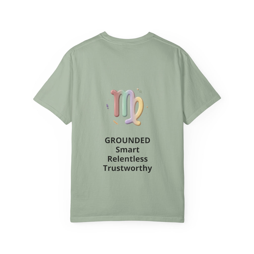 Virgo Zodiac T-Shirt — Virgo Girl Graphic Tee with Traits (Grounded, Smart, Trustworthy)