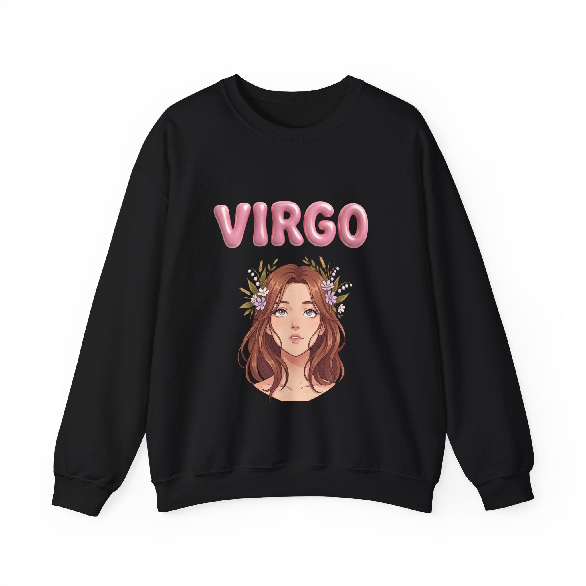 Virgo Zodiac Crewneck Sweatshirt — Floral Virgo Astrology Pullover
