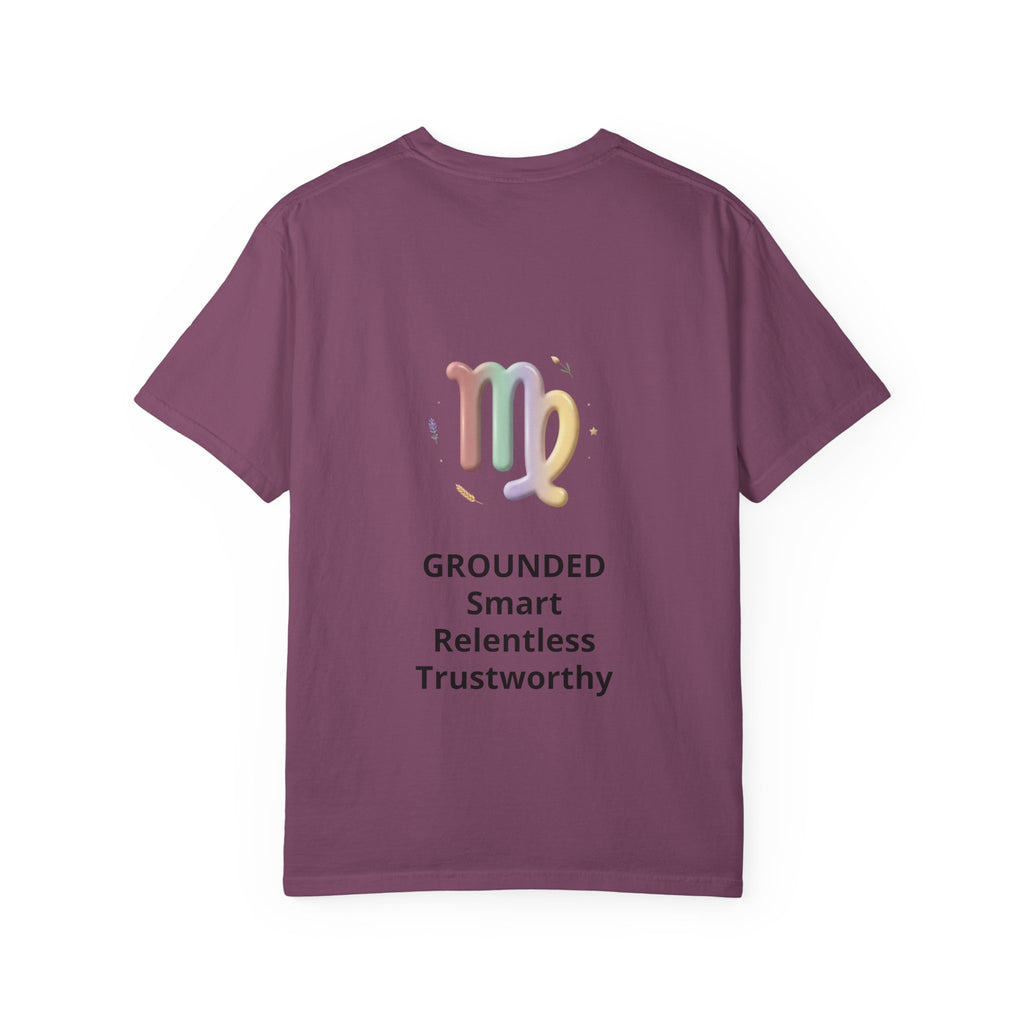 Virgo Zodiac T-Shirt — Virgo Girl Graphic Tee with Traits (Grounded, Smart, Trustworthy)
