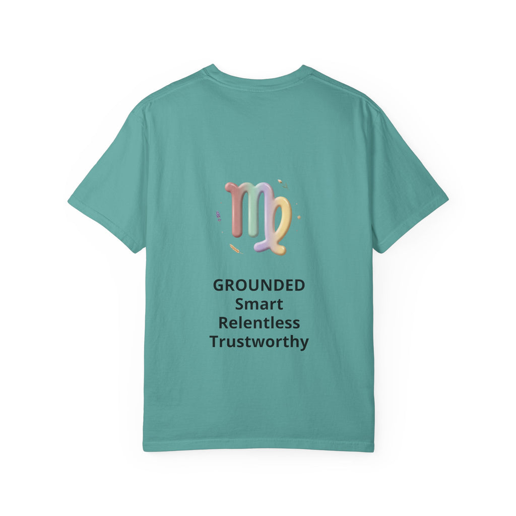 Virgo Zodiac T-Shirt — Virgo Girl Graphic Tee with Traits (Grounded, Smart, Trustworthy)