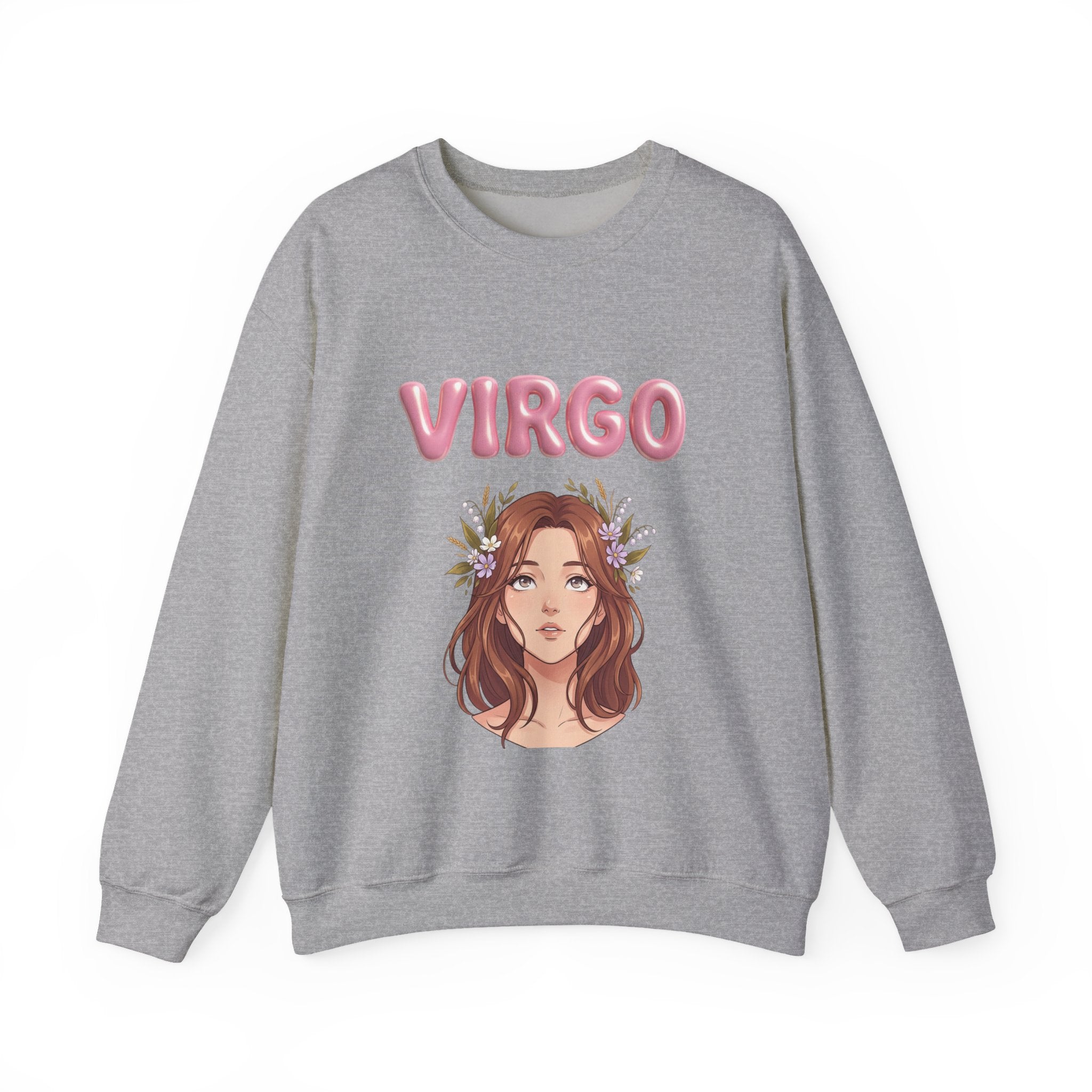 Virgo Zodiac Crewneck Sweatshirt — Floral Virgo Astrology Pullover
