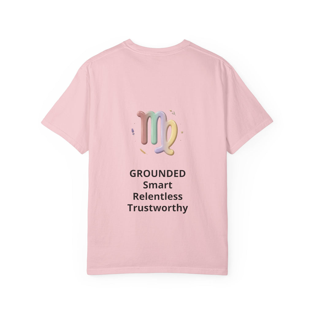 Virgo Zodiac T-Shirt — Virgo Girl Graphic Tee with Traits (Grounded, Smart, Trustworthy)