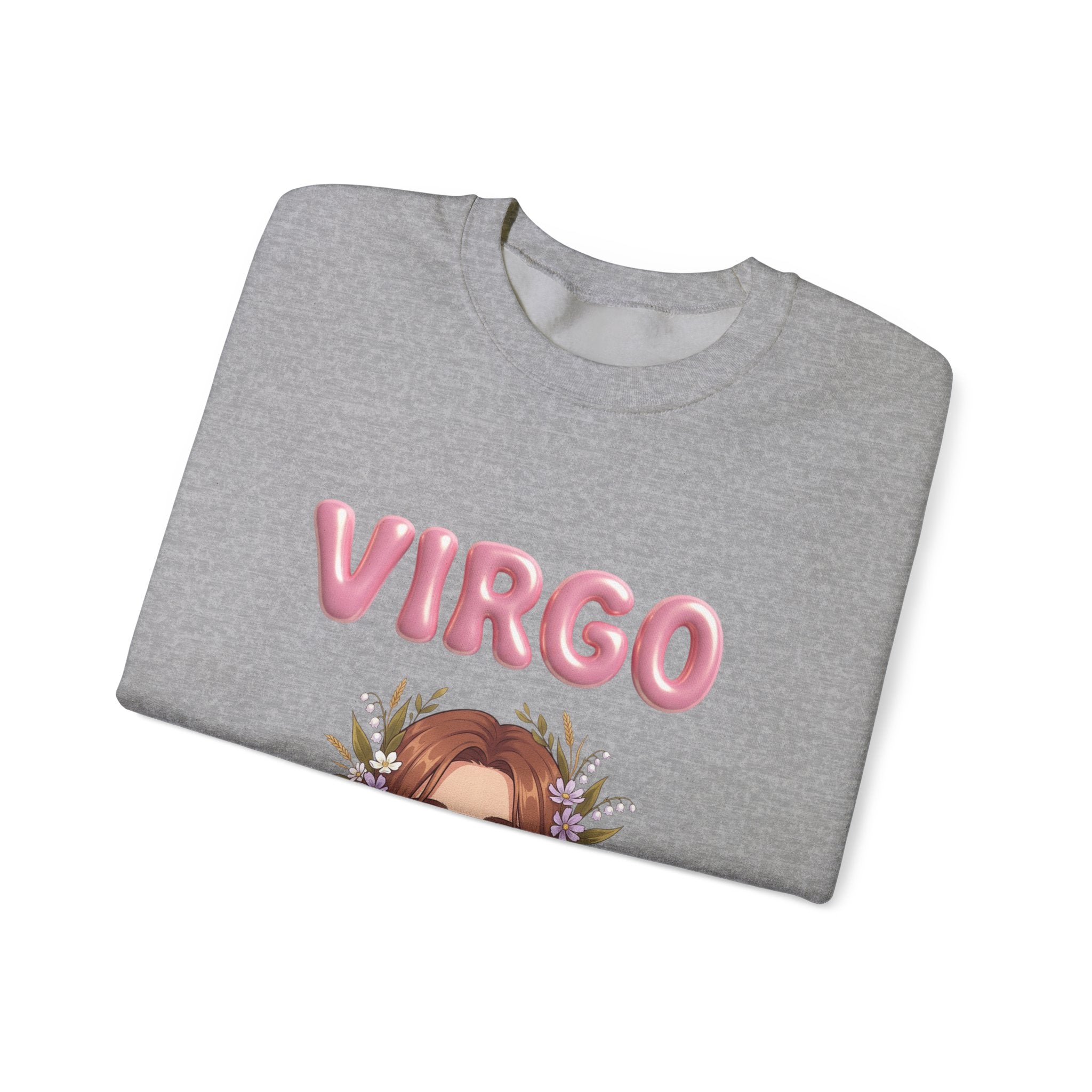 Virgo Zodiac Crewneck Sweatshirt — Floral Virgo Astrology Pullover