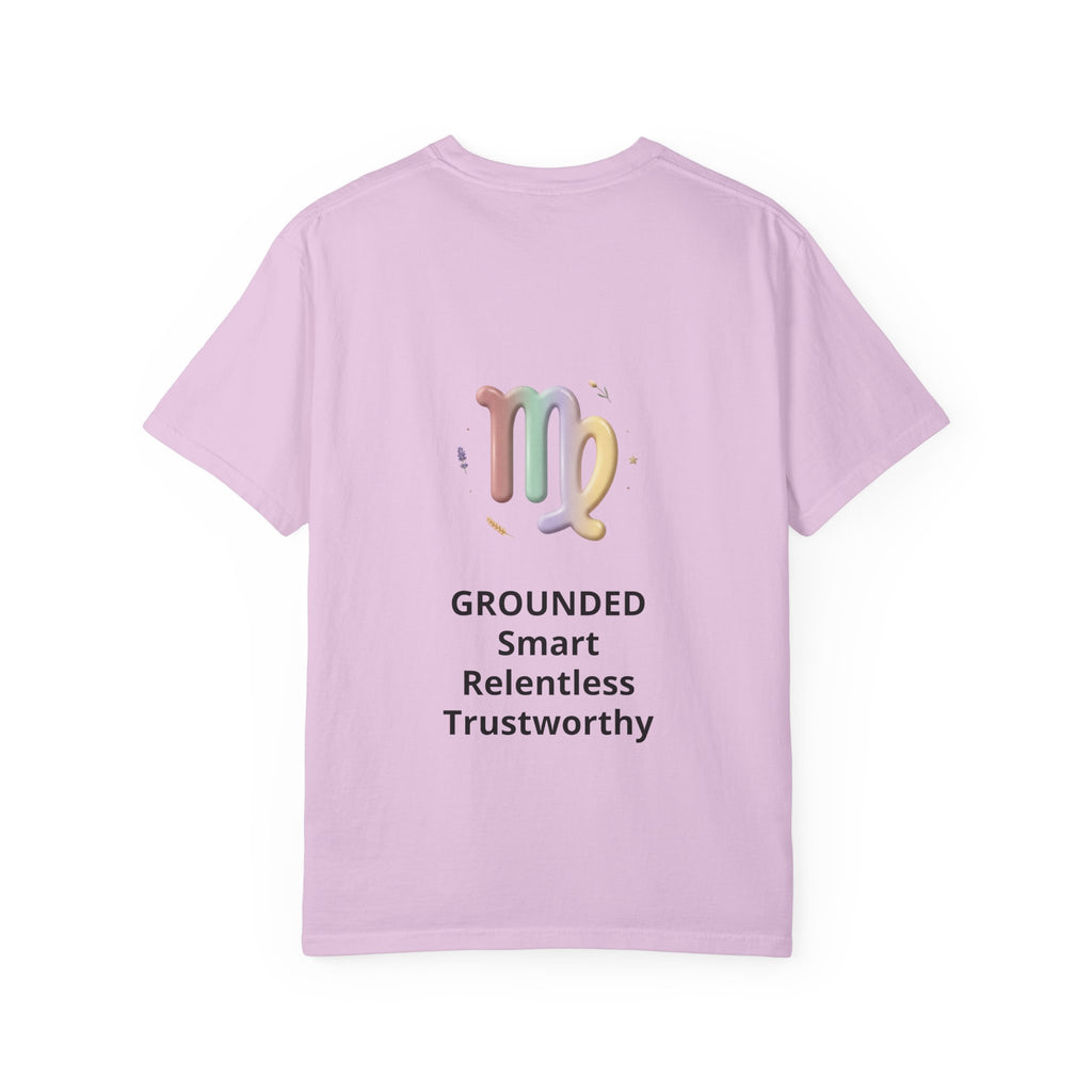 Virgo Zodiac T-Shirt — Virgo Girl Graphic Tee with Traits (Grounded, Smart, Trustworthy)