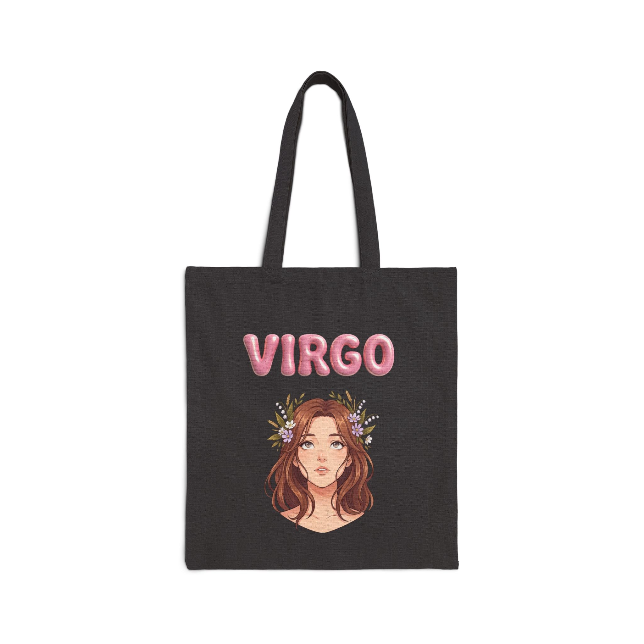 Virgo Zodiac Canvas Tote Bag — Astrology Girl Cotton Grocery & Beach Tote