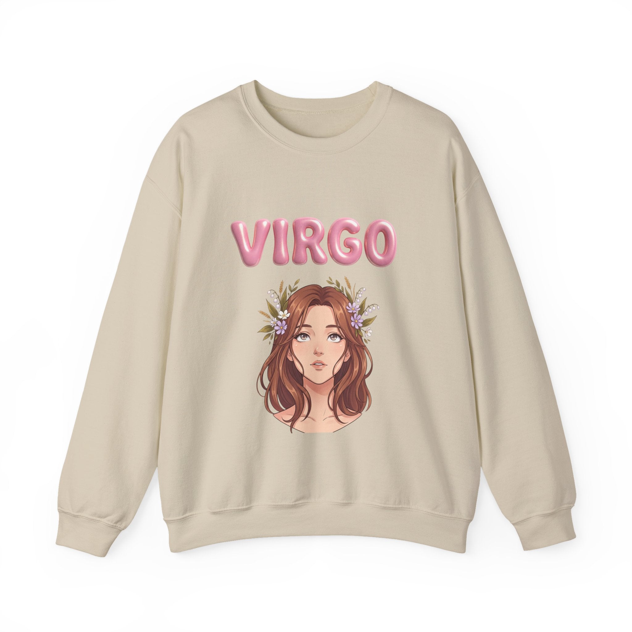 Virgo Zodiac Crewneck Sweatshirt — Floral Virgo Astrology Pullover