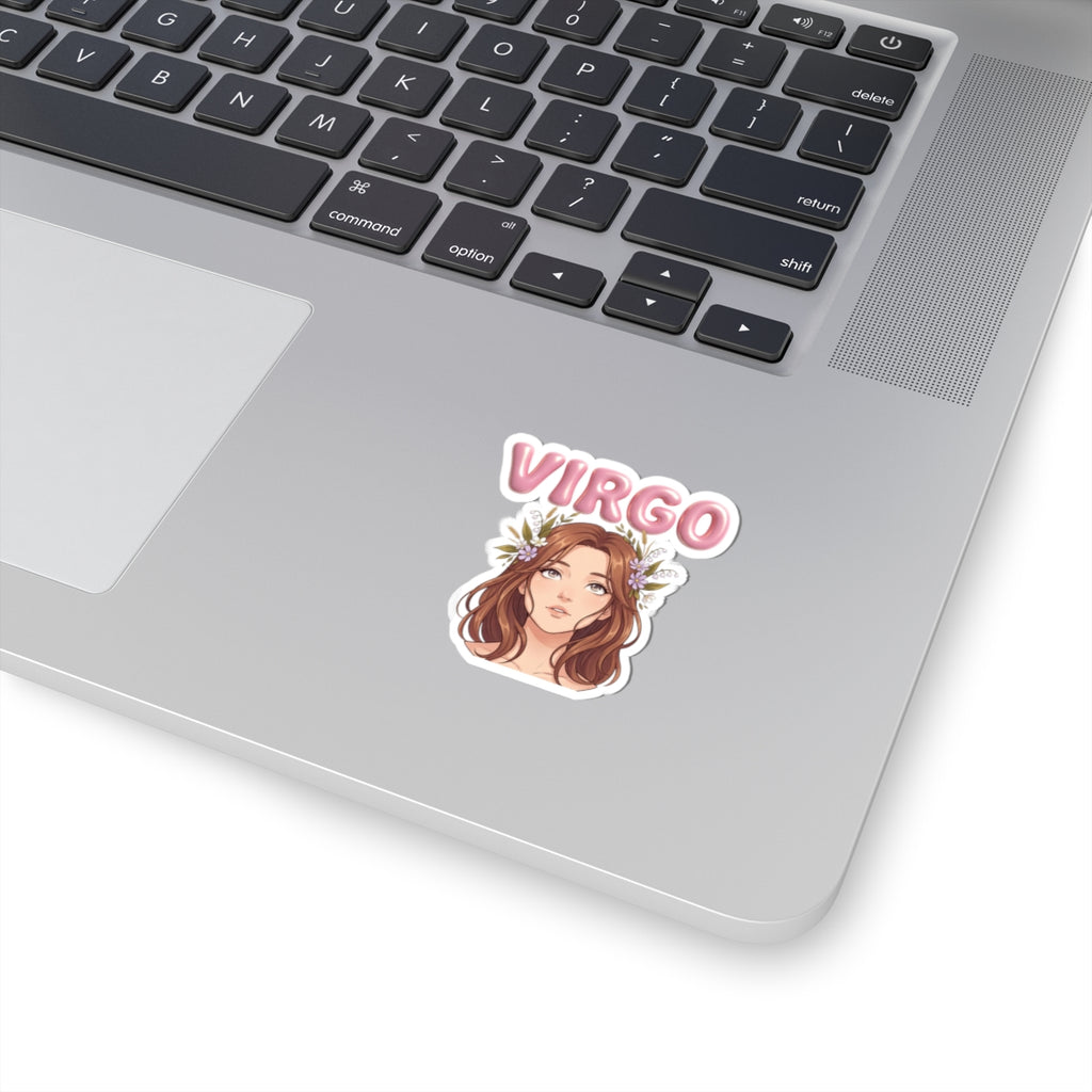 Virgo Zodiac Kiss-Cut Sticker — Floral Girl Astrological Decal
