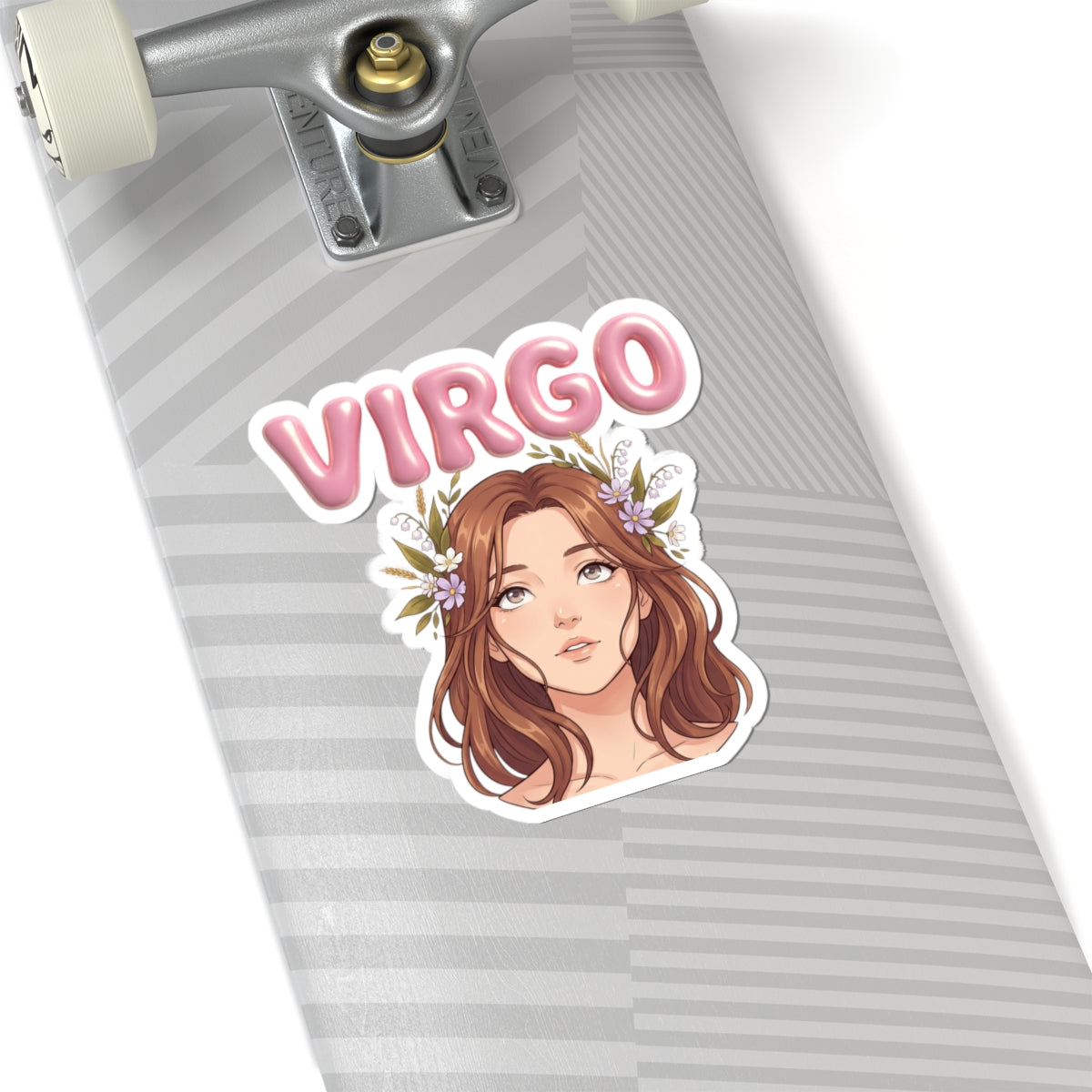 Virgo Zodiac Kiss-Cut Sticker — Floral Girl Astrological Decal