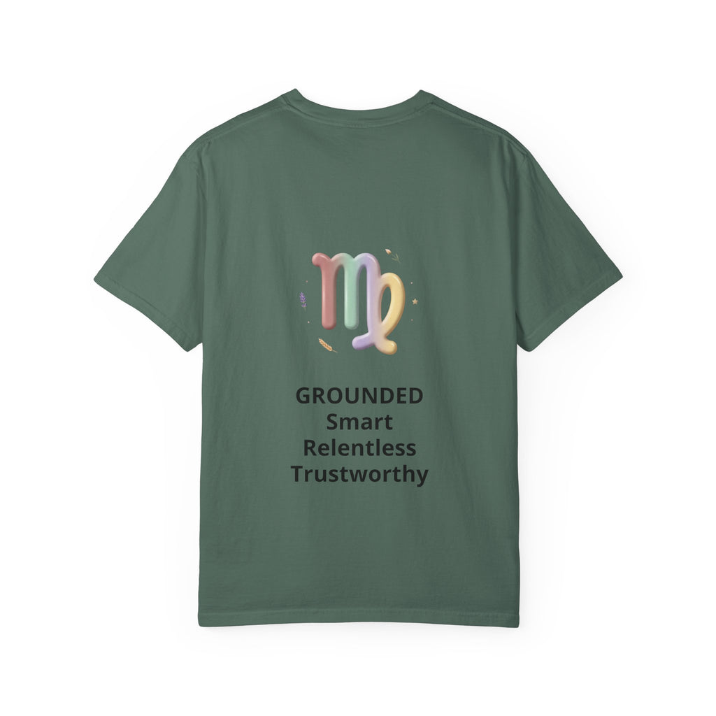 Virgo Zodiac T-Shirt — Virgo Girl Graphic Tee with Traits (Grounded, Smart, Trustworthy)