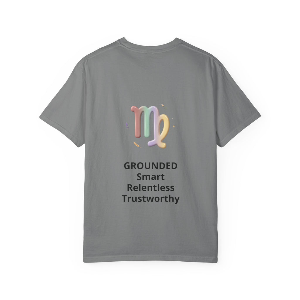 Virgo Zodiac T-Shirt — Virgo Girl Graphic Tee with Traits (Grounded, Smart, Trustworthy)