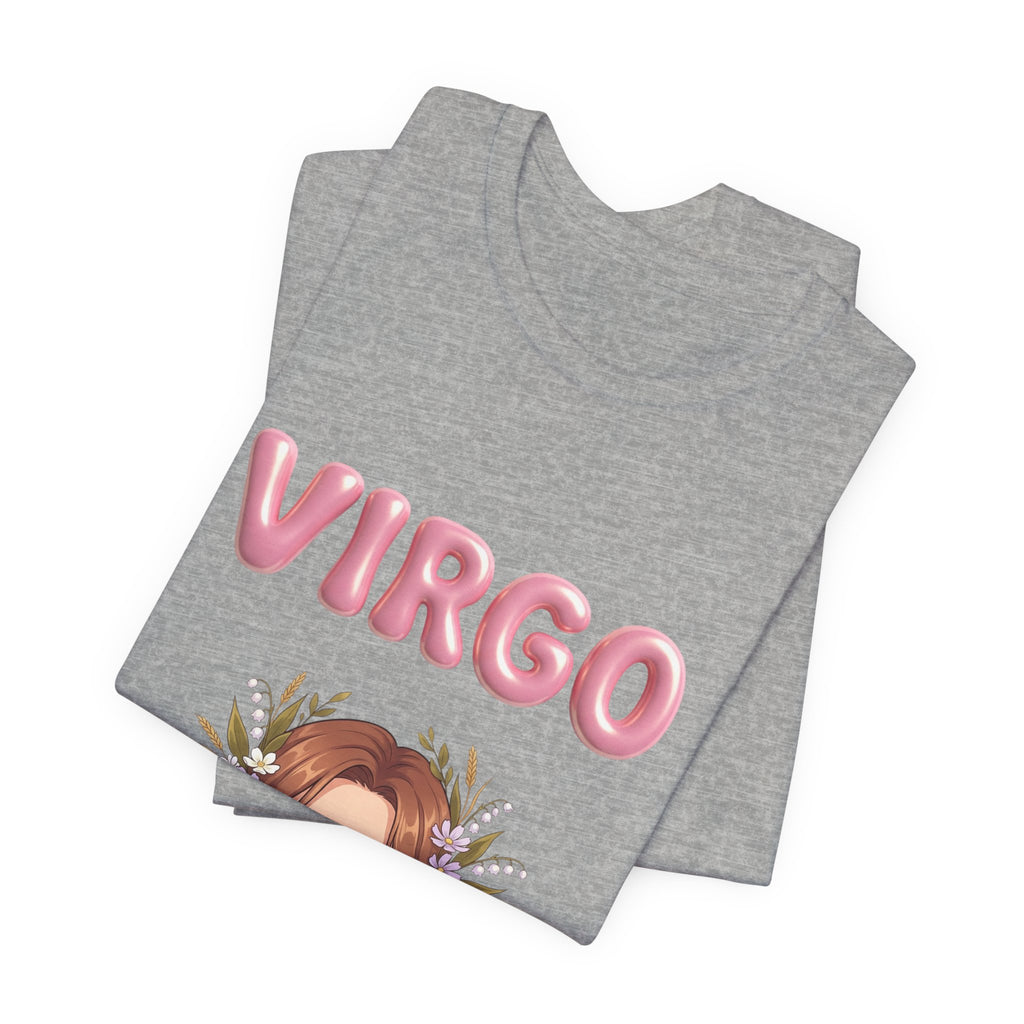 Virgo Zodiac Tee — Floral Girl Astrology T-Shirt