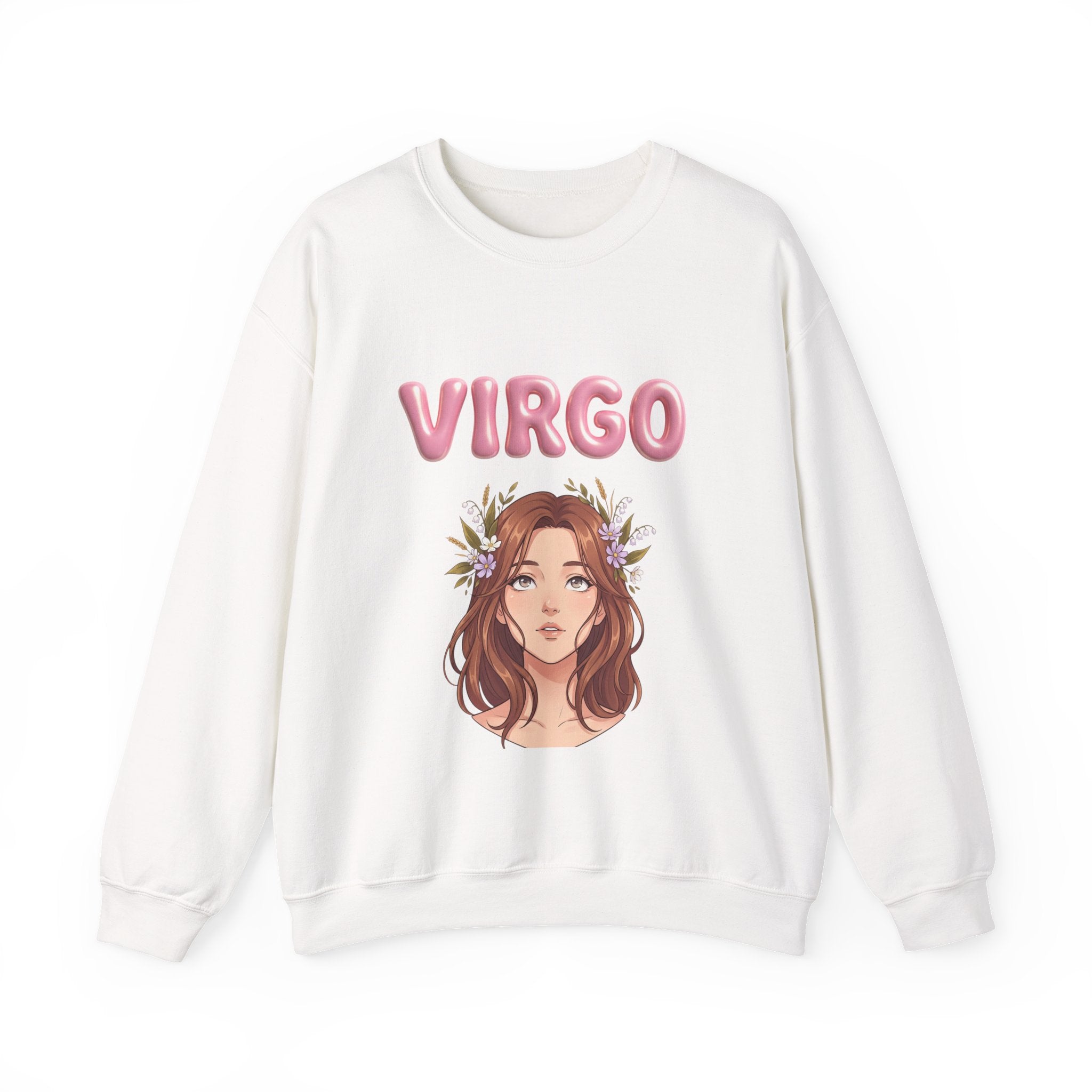 Virgo Zodiac Crewneck Sweatshirt — Floral Virgo Astrology Pullover