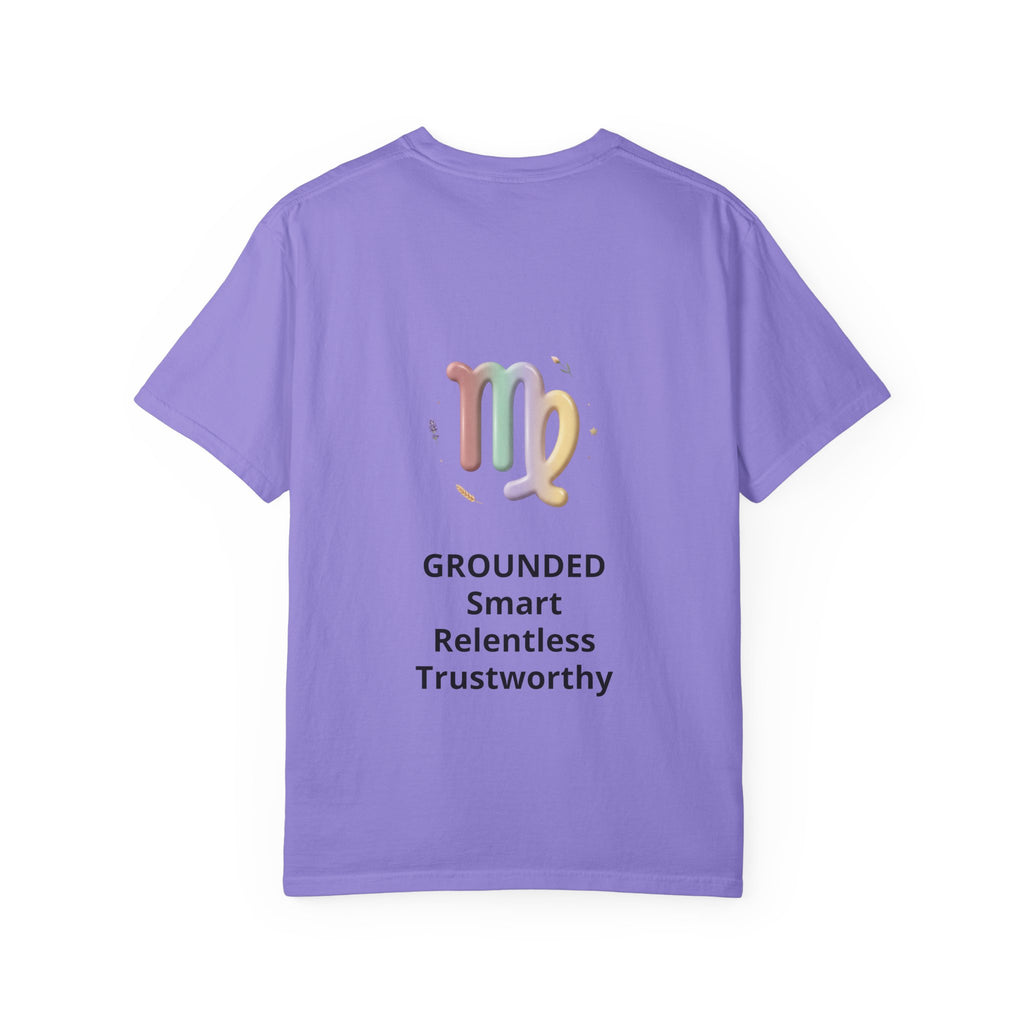 Virgo Zodiac T-Shirt — Virgo Girl Graphic Tee with Traits (Grounded, Smart, Trustworthy)