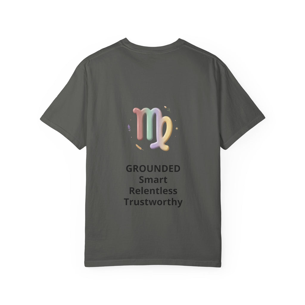 Virgo Zodiac T-Shirt — Virgo Girl Graphic Tee with Traits (Grounded, Smart, Trustworthy)