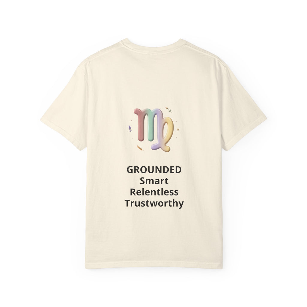 Virgo Zodiac T-Shirt — Virgo Girl Graphic Tee with Traits (Grounded, Smart, Trustworthy)